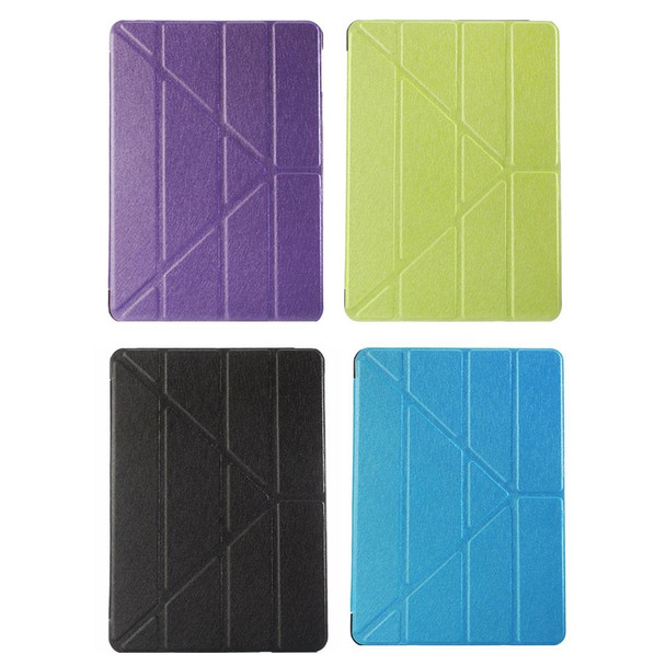 iPad 9.7 (2018) & iPad 9.7 (2017) & iPad Air Silk Texture Horizontal Deformation Flip Leather Case with Three-folding Holder(Purple)