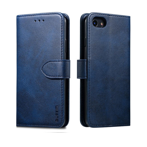 iPhone 8 / 7 GUSSIM Magnetic Horizontal Flip Leather Case with Holder & Card Slots & & Wallet(Blue)