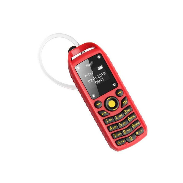 Mini B25 Headphone Mobile Phone, Hands Free Bluetooth Dialer Headphone, MP3 Music, Dual SIM, Network: 2G(Red)