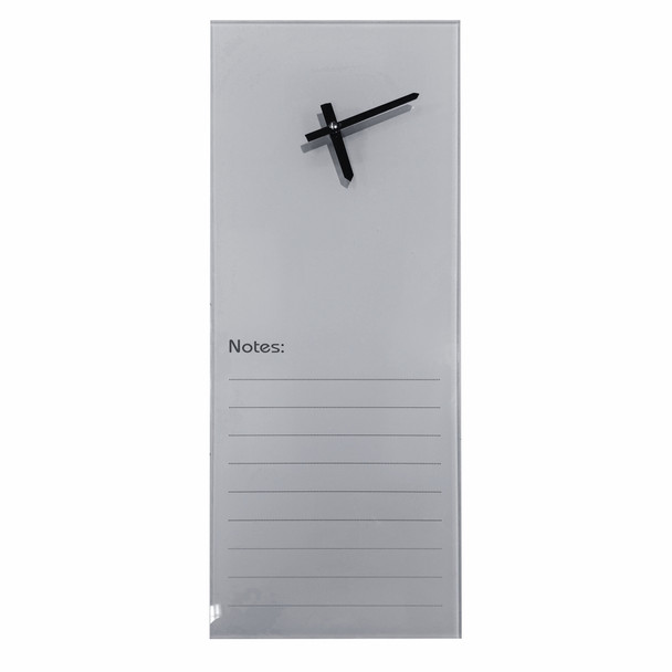 CLOCK GLASS WITH NOTES 210 X 580MM GREY