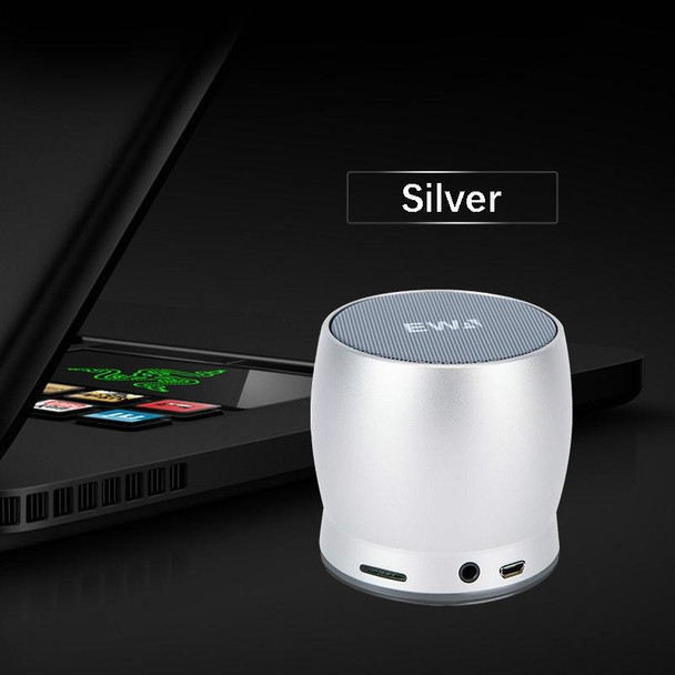 EWA A150 Portable Mini Bluetooth Speaker Wireless Hifi Stereo Strong Bass Music Boom Box Metal Subwoofer, Support Micro SD Card & 3.5mm AUX(Silver)