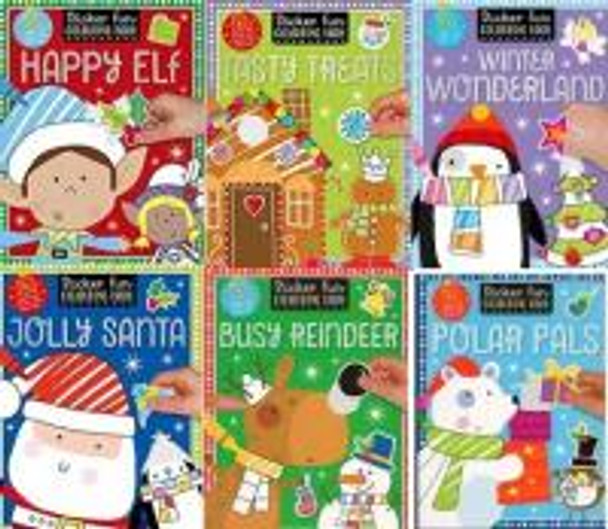 Christmas Sticker Fun Colouring 6 Book Pack