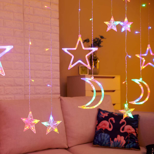 Moon Stars Christmas String Lights