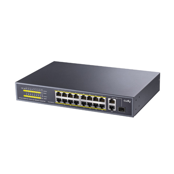 Cudy 16-Port Unmanaged PoE+ Switch - Rack Mount