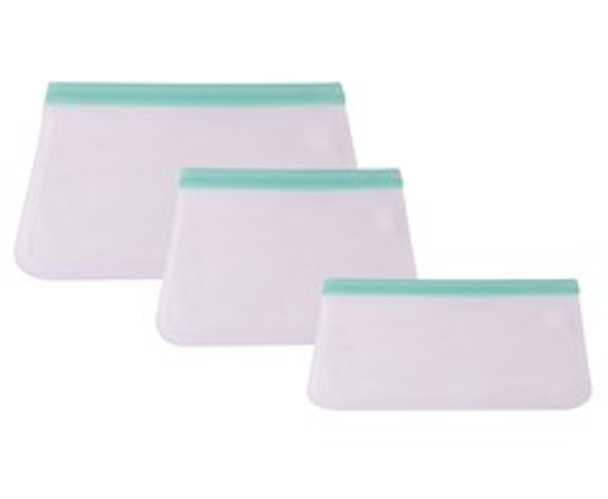 3-Piece Sealable & Reusable Silicone Freezer Bags