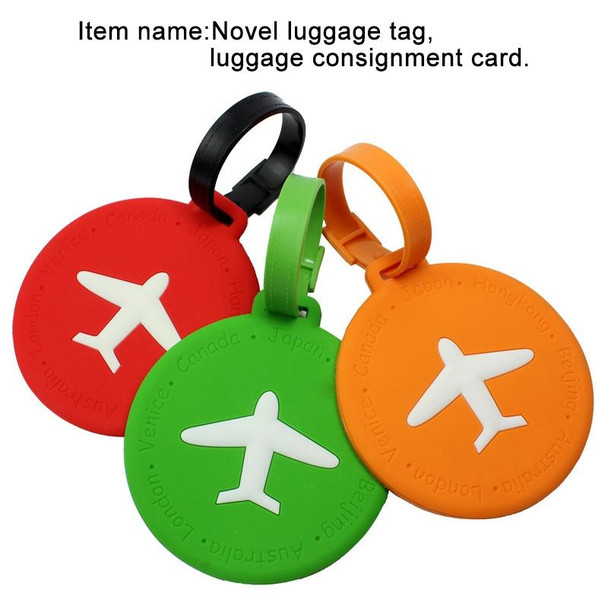 3 PCS Round PVC Luggage Tag Travel Bag Identification Tag(Red)