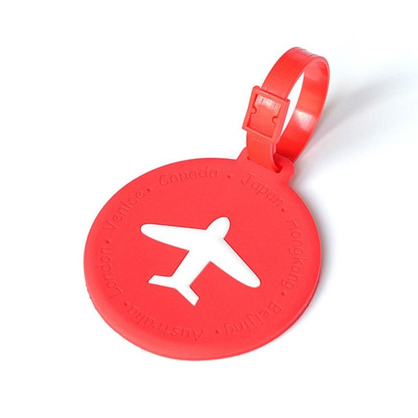 3 PCS Round PVC Luggage Tag Travel Bag Identification Tag(Red)