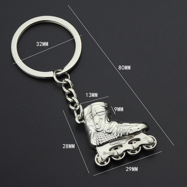 Creative Simulation Skates Keychain Personalized Pendant Gift(Blue)