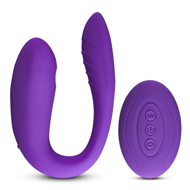 10 Speeds Remote Control Rechargeable Clitoral & Couple Vibrator with Sucking Function - Purple
