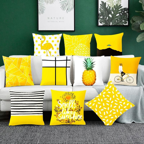 2 PCS 45x45cm Yellow Striped Pillowcase Geometric Throw Cushion Pillow Cover Printing Cushion Pillow Case Bedroom Office, Size:450*450mm(20)