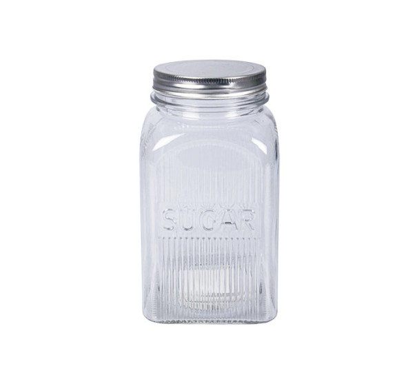 Metal Lid Glass Storage Jar-Sugar