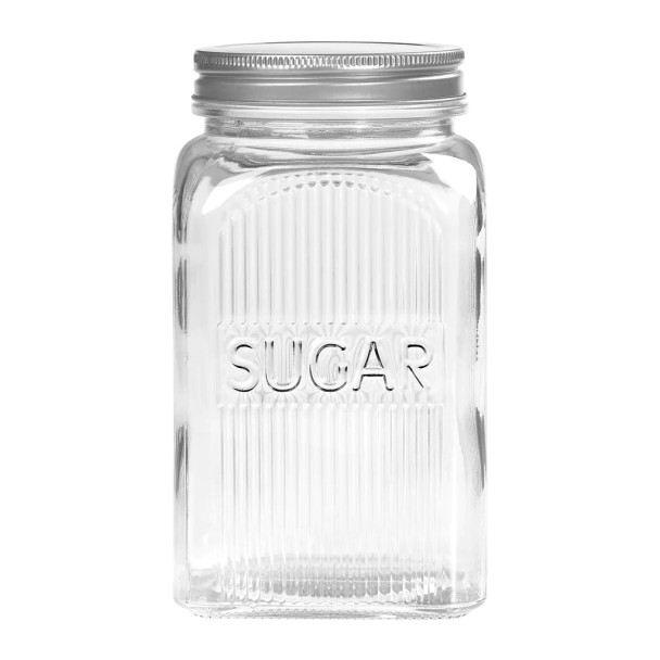 Metal Lid Glass Storage Jar-Sugar
