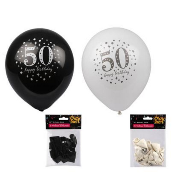 6pc Milestone Helium Balloons F-01