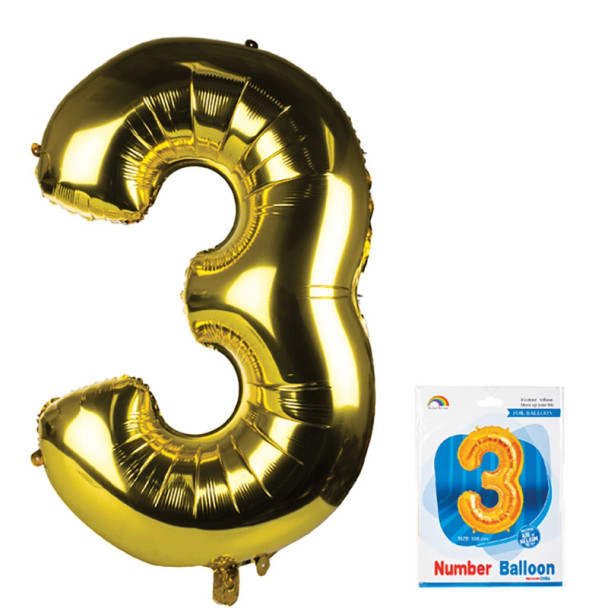 Gold Helium Number Balloon F-04