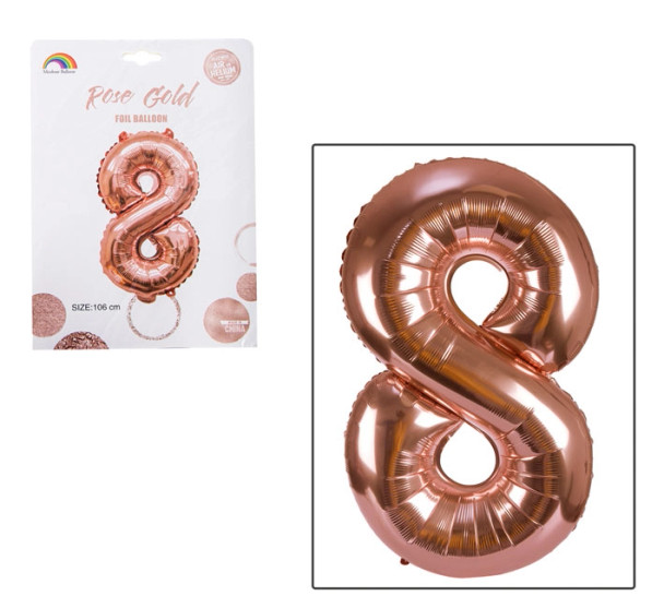 Rose Gold Helium Number Balloon F-04