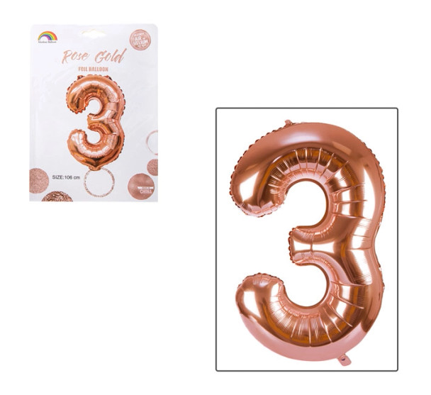 Rose Gold Helium Number Balloon F-04