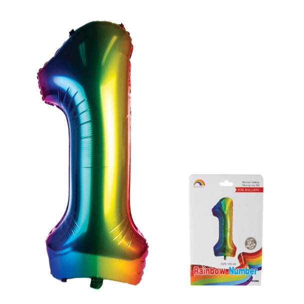 Rainbow Helium Number Balloon F-04