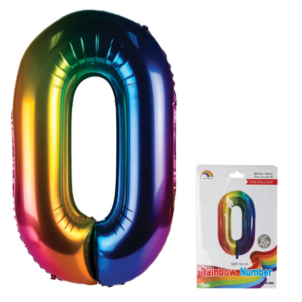 Rainbow Helium Number Balloon F-04