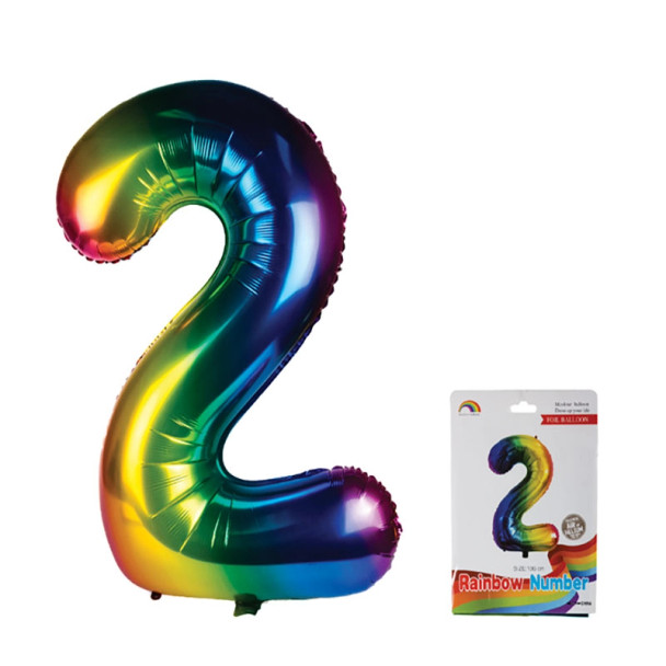 Rainbow Helium Number Balloon F-04