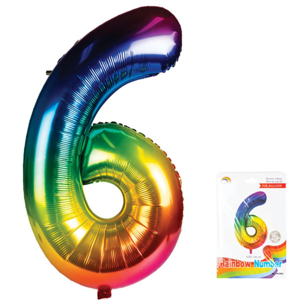 Rainbow Helium Number Balloon F-04