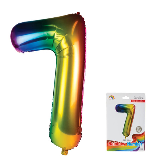 Rainbow Helium Number Balloon F-04