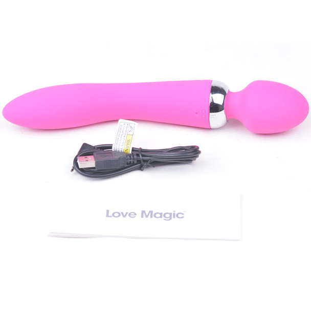 10 Speed Dual Vibrators Rechargeable Wand Massager - Pink