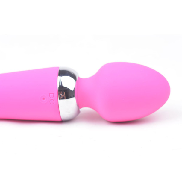 10 Speed Dual Vibrators Rechargeable Wand Massager - Pink