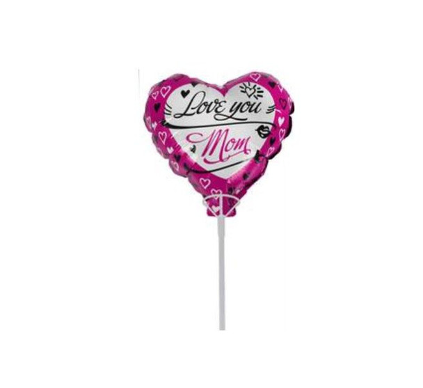 Assorted Mom Balloon With Stick Air Inflate