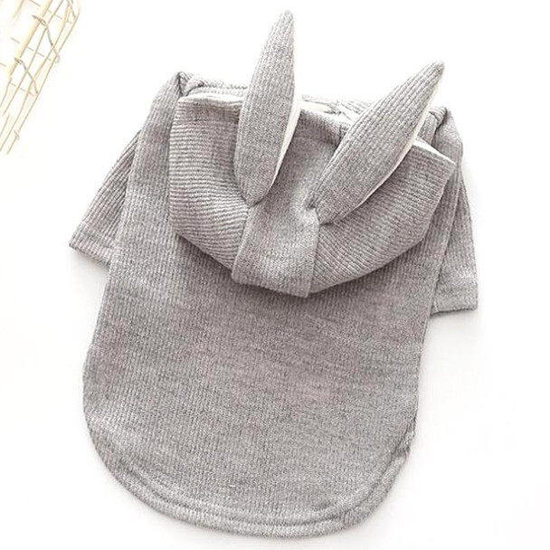 Comfortable Fashion Lovely Rabbit Ear Dog Teddy Pet Cat Sweatshirt, Size: XXL(Gray)