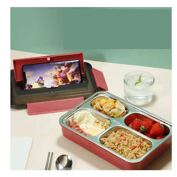 Bento Lunch Box Kids/Adults With Utensil Set-Green