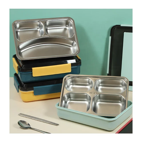 Bento Lunch Box Kids/Adults With Utensil Set-Green