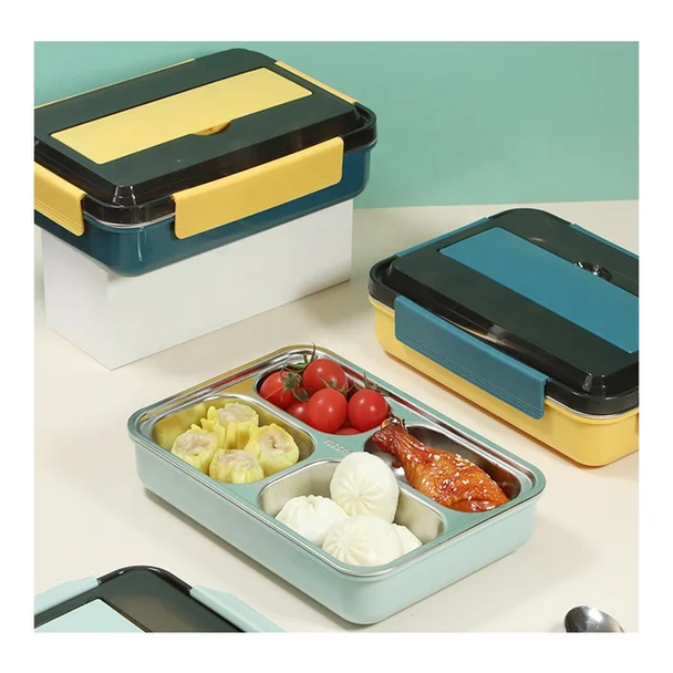 Bento Lunch Box Kids/Adults With Utensil Set-Green