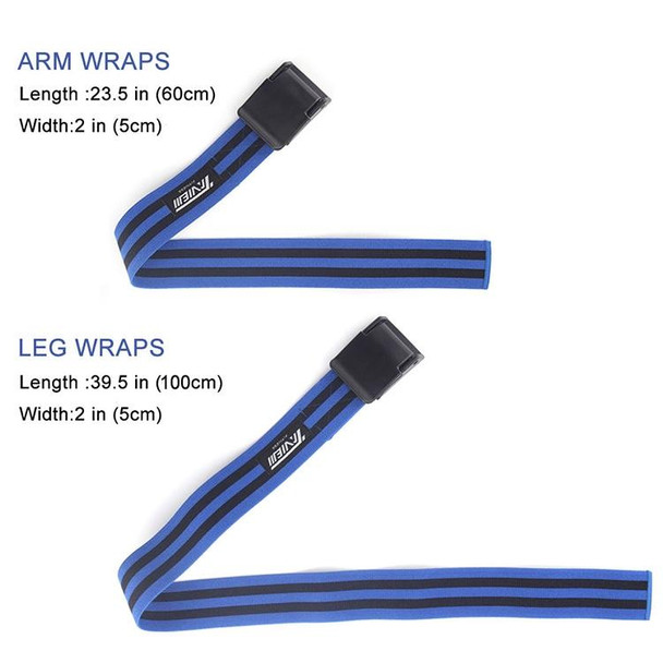 1 Pair Natural Latex Silk Elastic Band Arm Fitness Blood Flow Restriction Training Band, Size: 60 x 5cm(Blue)