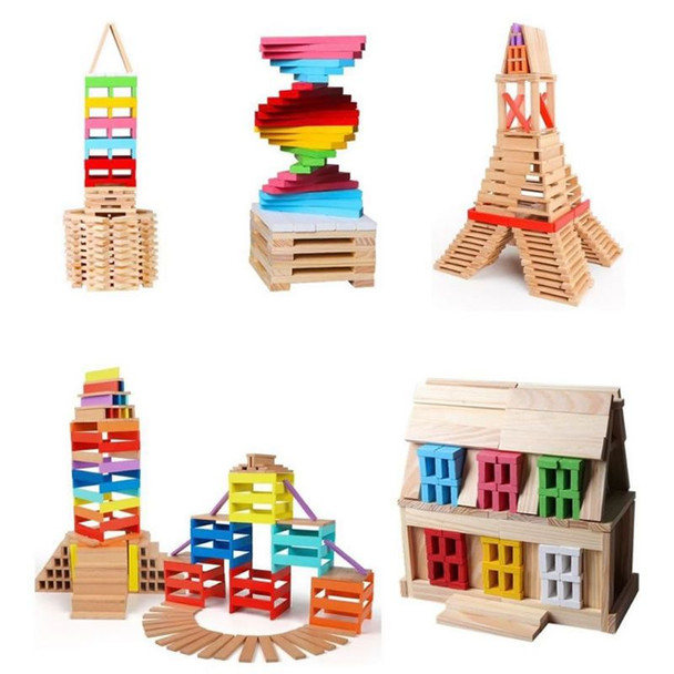 150 Piece Wooden Building Blocks Set
