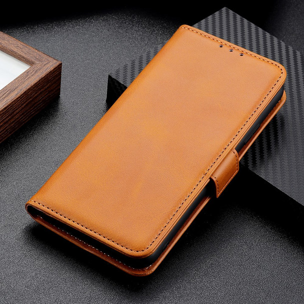 PU Leather Flip Cover Soft TPU Inner Stand Function Magnetic Folio Wallet Case for OnePlus Nord N20 5G - Brown