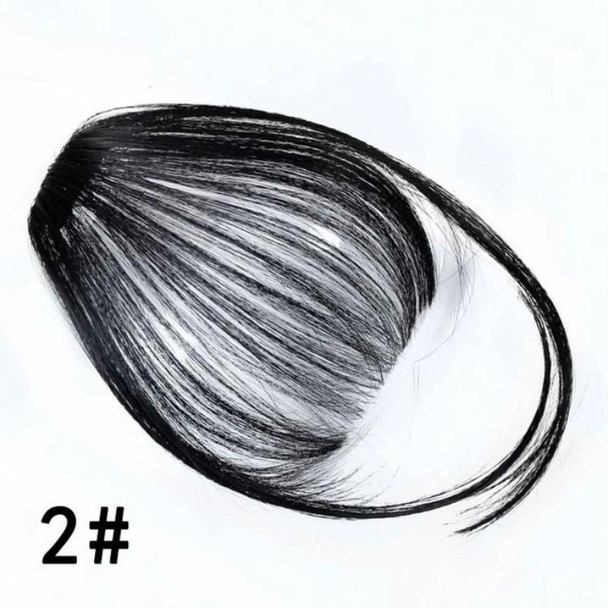 Fake Bangs Clip Hairpiece Synthetic Bangs Hair(Jet-black)