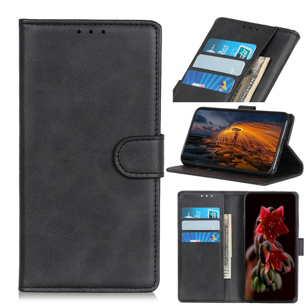 For Samsung Galaxy A03 (166.5 x 75.98 x 9.14mm) PU Leather Flip Cover Magnetic Folio Stand Wallet Phone Case - Black