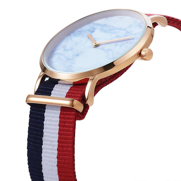 CAGARNY 6812 Round Dial Alloy Gold Case Fashion Couple Watch Men & Women Lover Quartz Watches with Nylon Band