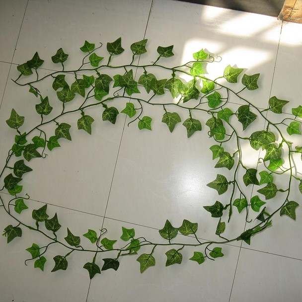 12 PCS 2.4M Artificial Ivy Green Leaf Garland Plants Vine Fake Home Decor PlasticFlower Rattan String