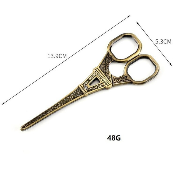 Stainless Steel Eiffel Tower Scissors Handmade Thread Tea Bag Scissors(Golden)