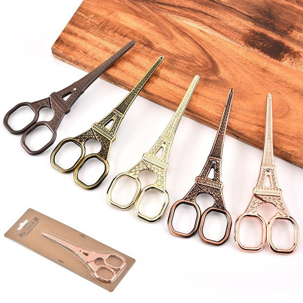 Stainless Steel Eiffel Tower Scissors Handmade Thread Tea Bag Scissors(Golden)