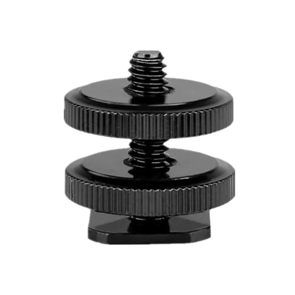 1 / 4" Double Nut Hot Shoe Adapter Camera Tripod Flashlight Bracket Mount Adapter Screw Top and Bottom Locking Connector Camera Accessories