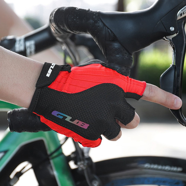 GUB S026 Half Finger Cycling Gloves Teenager Mountain Road Bike Bicycle Breathable Non-slip Gloves - Red / S