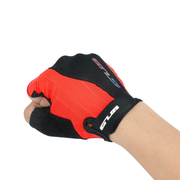 GUB S026 Half Finger Cycling Gloves Teenager Mountain Road Bike Bicycle Breathable Non-slip Gloves - Red / S