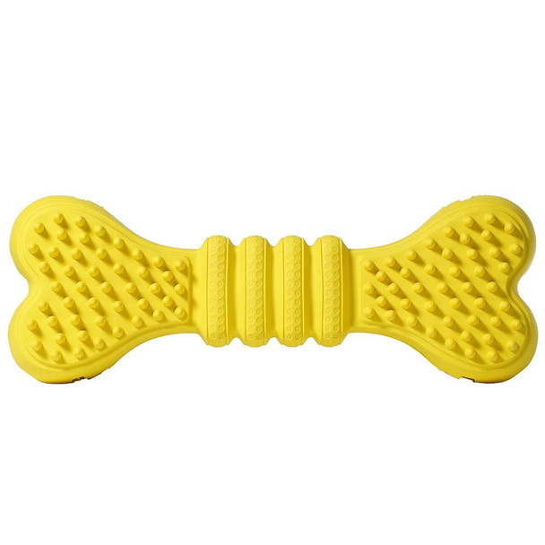 Cute Bone Shape Natural Rubber Pet Feeding Food Dispenser Dog Teeth Cleaning Chewing Bite Toy