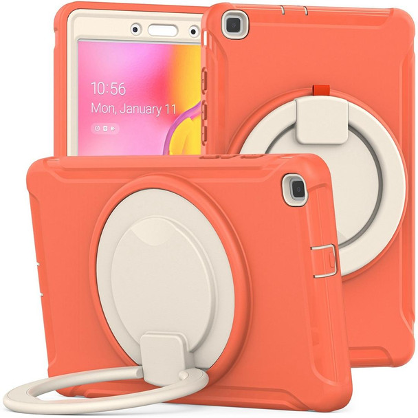 Shockproof TPU + PC Protective Case with 360 Degree Rotation Foldable Handle Grip Holder & Pen Slot - Samsung Galaxy Tab A 8.0 2019 T290(Living Coral)