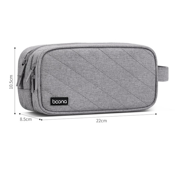 BAONA BN-B001 Travel Cable Organizer Bag Electronic Accessories Case Portable Double Layer Cable Storage Bag - Grey