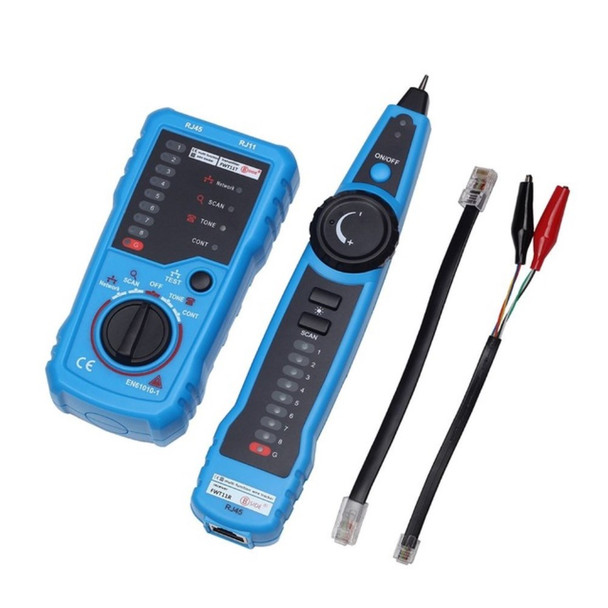 BSIDE FWT11 RJ11 RJ45 Cat5 Cat6 Telephone Wire Tracker Tracer Toner Ethernet LAN Network Cable Tester Detector Line Finder - Black/Blue