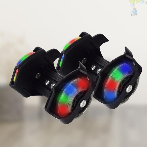 1 Pair Children Roller Skates Accessories Adjustable Three-color Luminous Wheel(Green)