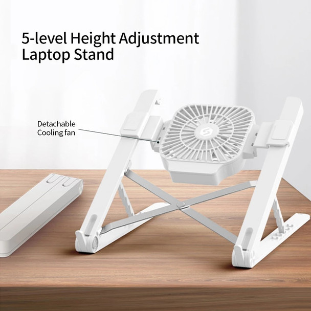 Foldable Laptop Stand Angle Adjustable Notebook Holder with Detachable Cooling Fan